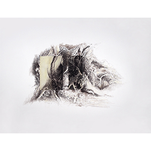 <h2>Paysage-intérieur-1</h2><br>2022<br>h : 70 x 46<br>pastel, impression numérique et collage sur papier