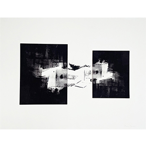 <h2>Obscure clarté-5</h2><br>2025<br>h : 46 cm  x 61<br>pierre noire et impression numérique sur papier