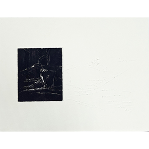 <h2>Obscure clarté-7</h2><br>2025<br>h : 30 cm  x 40, encadré 32 x 42 cm,<br>impression numérique, grattage et collage sur papier